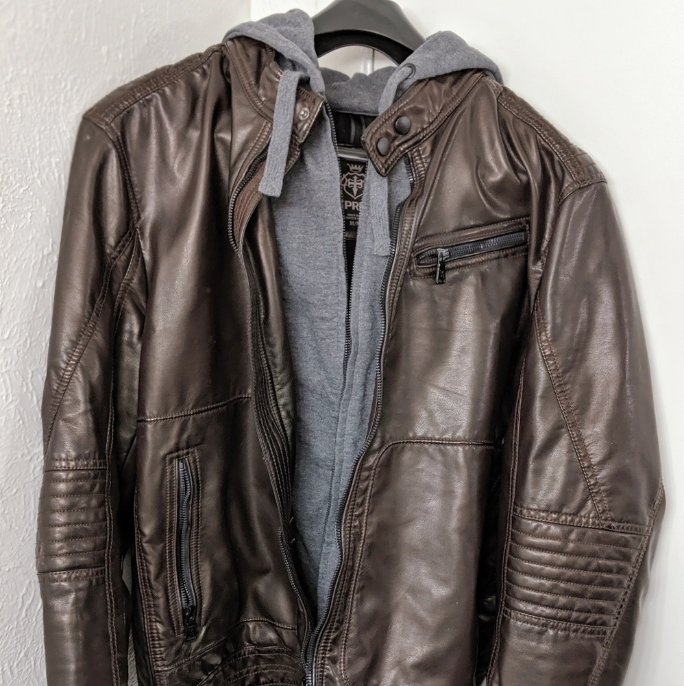 Express Chocolate Brown Faux Leather Jacket
